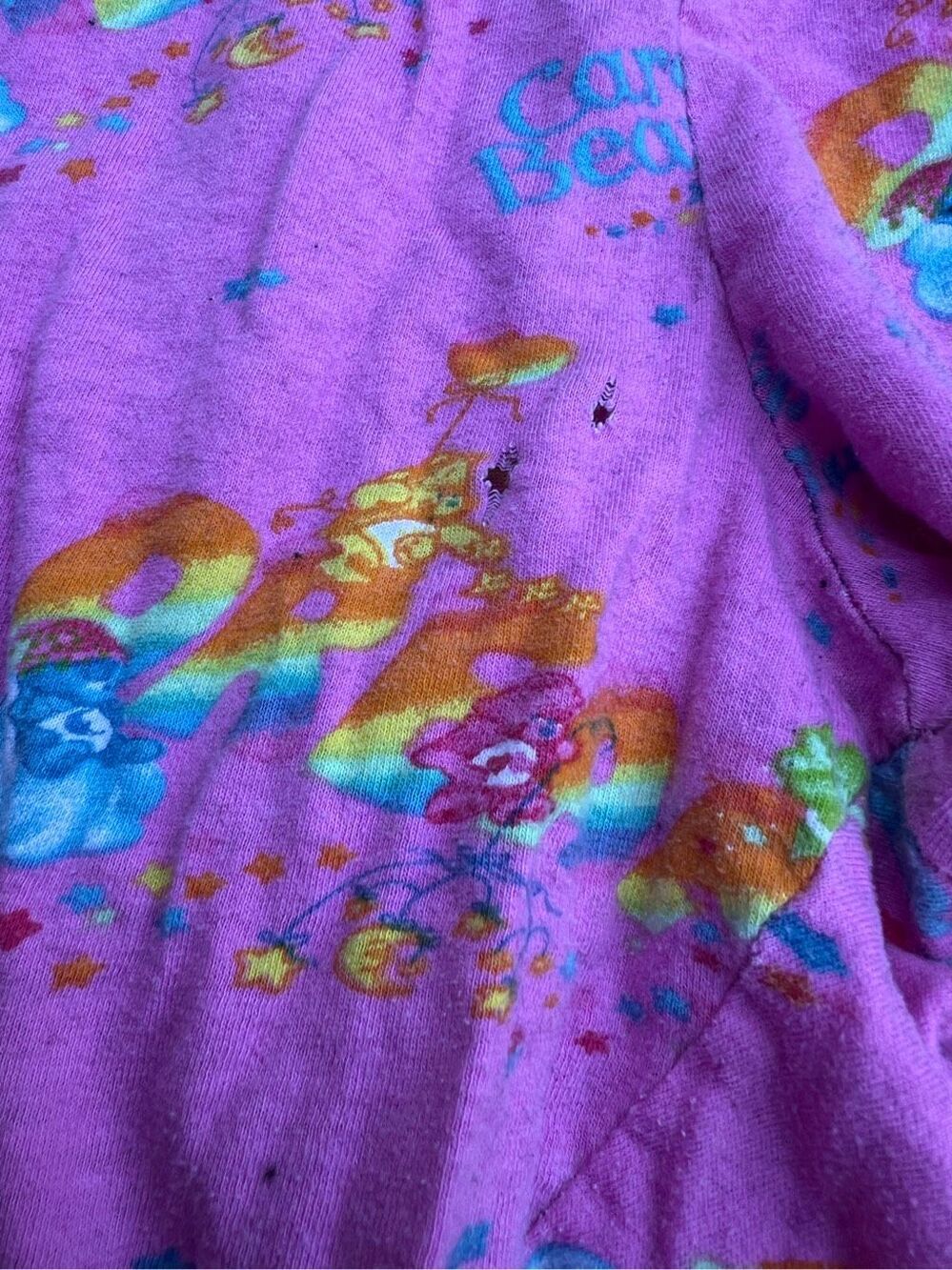 Vintage Y2K Care Bears cropped pajama Pants Drawstring Capri XL sleepwear 2005 - Picture 8 of 8